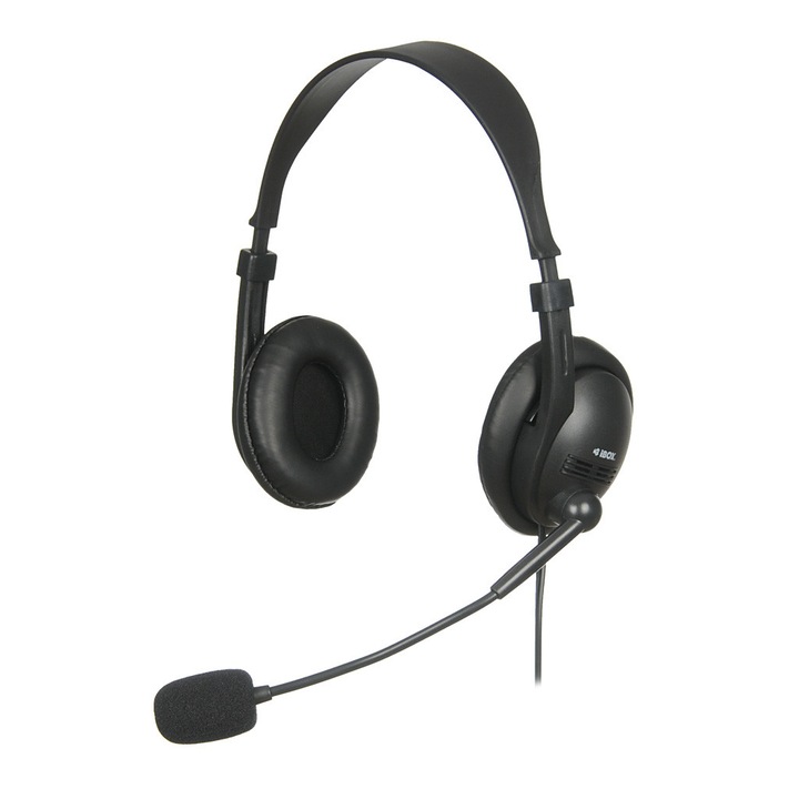 iBOX fejhallgató mikrofonnal I-BOX W1MV, Fekete