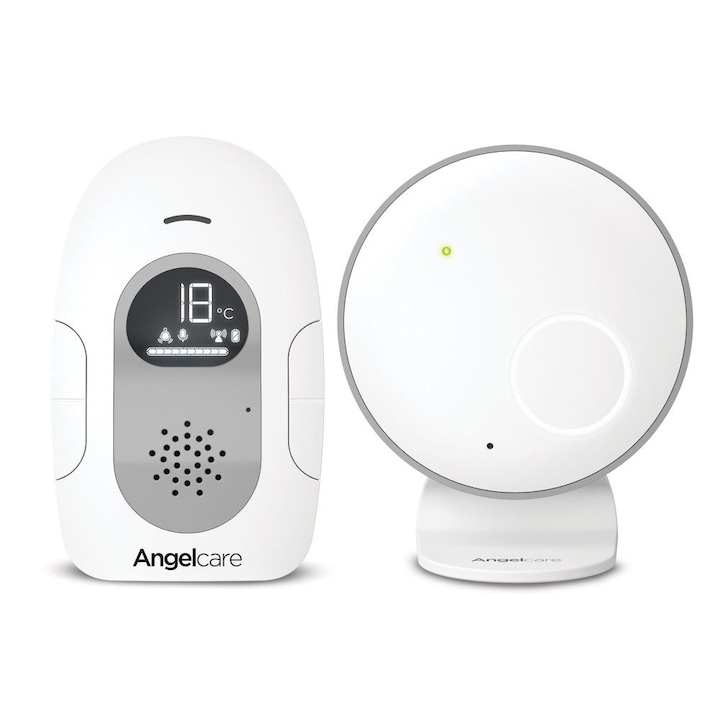Монитор Angelcare, Дигитален, Със звук, Безжичен, Двупосочен, С двупосочна комуникация, С термометър и температурен сензор, Бял