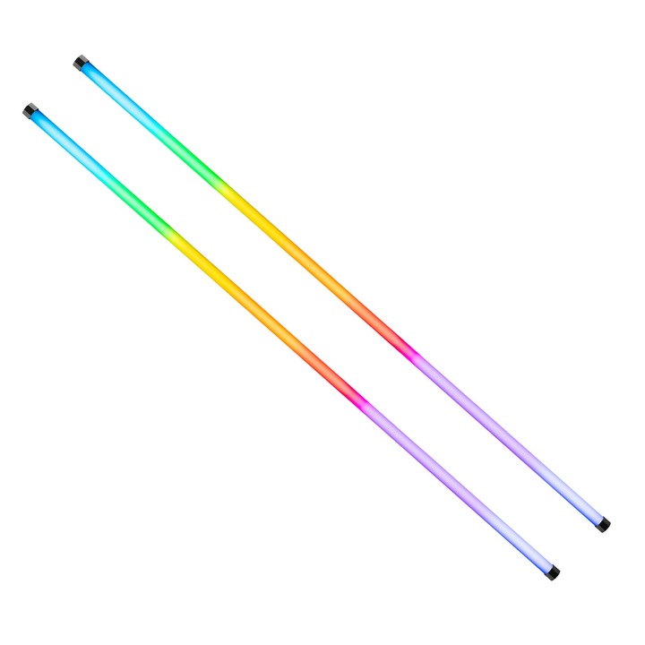 Set 2 tuburi de iluminat LED cu baterie interna, Nanlite PavoTube II 60X, 222 cm, RGBWW