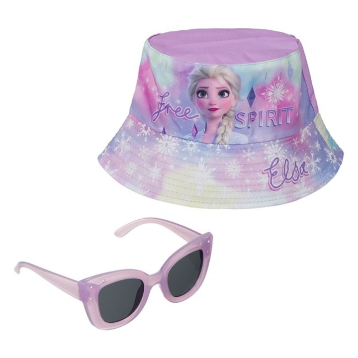 Set palarie si ochelari de soare pentru fetite, model Frozen, masura 54, Mov, JMB-BBL8238
