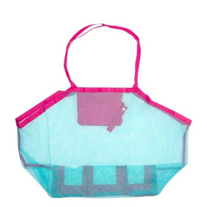 Geanta shopper pentru depozitarea si organizarea jucariilor pentru plaja, Pink-blue