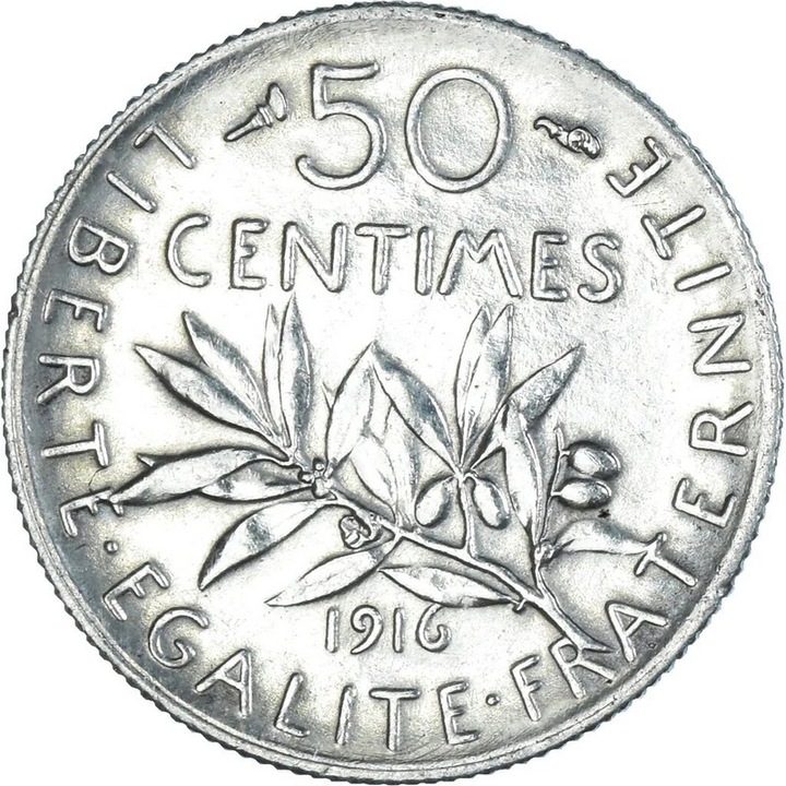 Moneda istorica din Argint 50 centimes Mariana Franta