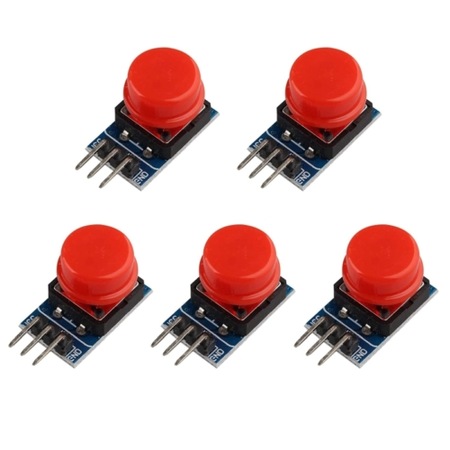 Set 5 x Buton Arduino, modulshop, Rosu/Negru - eMAG.ro
