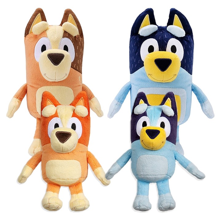 OEM Zenuk Plüssjáték, 4 db-os készlet, Bluey és Bingo családja, Bluey, 30 cm