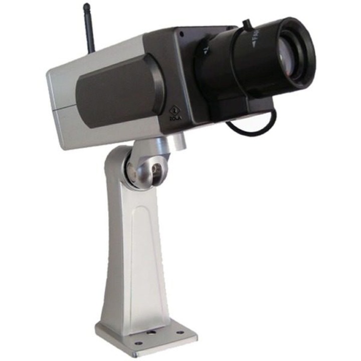 Camera video falsa, Zola®, cu led rosu intermitent, 15.5x6.5 cm, gri
