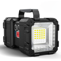 Lanterna multifunctionala, reincarcabila, baterie 10.000 mAh, power bank, 1200lm, 7 moduri de lumina, IPX 44, 2 capete de iluminare, Negru