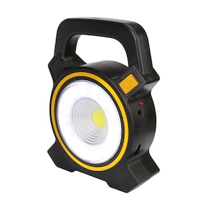 Lanterna reincarcabila cu LED si COB, Incarcare solara, USB IN-OUT, 2 trepte de putere, Negru