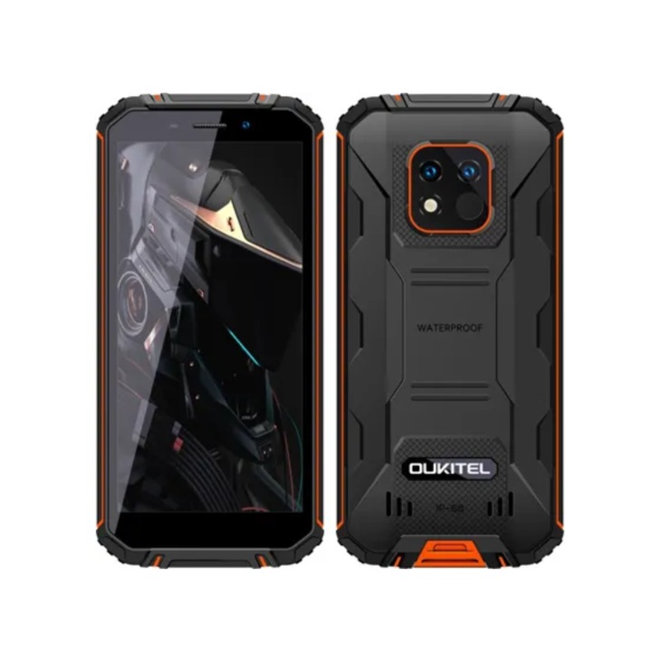 Oukitel WP18 Pro Orange mobiltelefon, 4G, 5.93" TFT HD+, 4GB RAM, 64GB ROM, Android 12, Helio P22 QuadCore, IP68, 12500mAh, Dual SIM