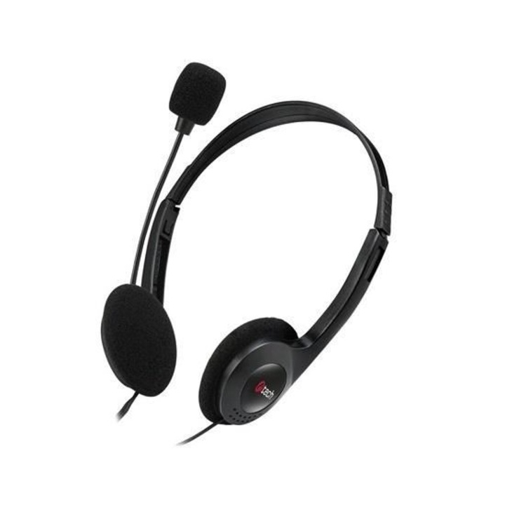 Casti cu microfon C-Tech C-TECH Sluchátka cu microfon MHS-03E, negru