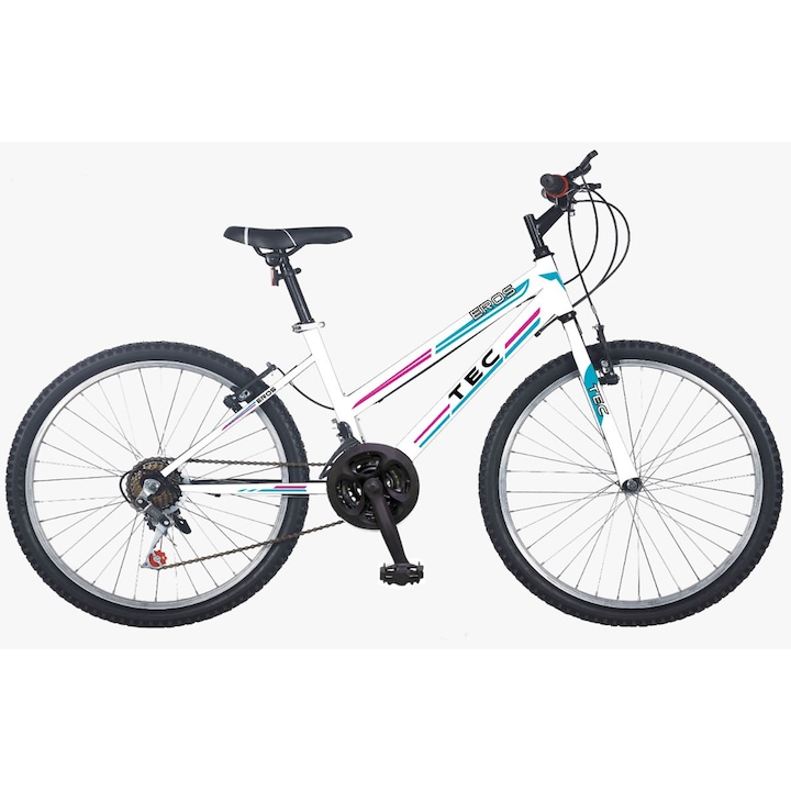 Велосипед TEC, Eros MTB, Колело 26", Стоманена рамка, Бял/Син