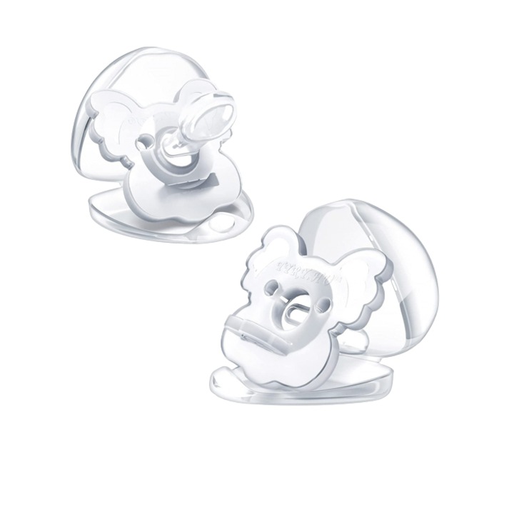 Karll Комплект залъгалки с 2 форми за бебета Tyry.Hu, силиконови, прозрачни, 6-18 месеца