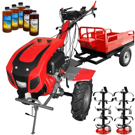 Motocultor Weima WM1100BE-6 cu diferential, motor 12 CP, Diesel, pornire electrica, 6 viteze, latime lucru 140 cm, freze, roti cauciuc 5.00x12, remorca, 5l ulei