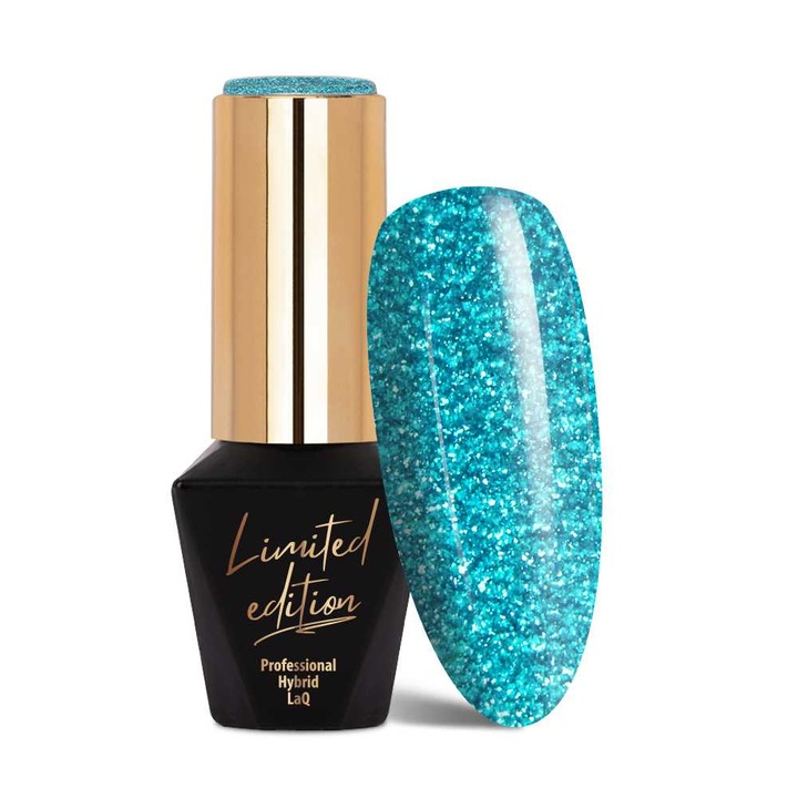 Oja semipermanenta, Molly Lac, Editie Limitata Sense Of Glam, 10 g, Nr. 464, Albastru sclipici