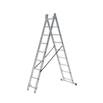 Scara aluminiu 2 tronsoane, 2x9 trepte, profesionala, lung extinsa 3.97 m, fabricata in UE Scara aluminiu 2 tronsoane, 2x9 trepte, profesionala, lung extinsa 3.97 m, fabricata in UE