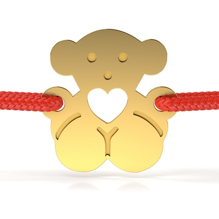Ursulet modell sárga arany karkötő szívvel