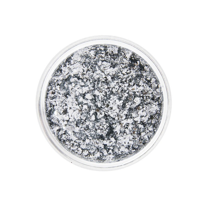 Pudra de unghii, Allepaznokcie, Forma fulgi, 0.4 g, Argintiu
