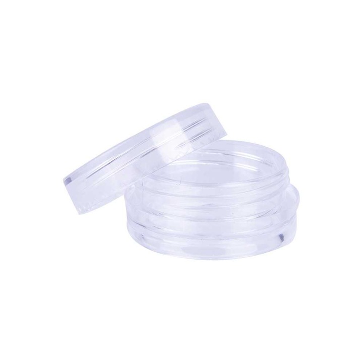 Set 100 recipiente decoratiuni unghii, Molly Lac, Transparent, 3 ml