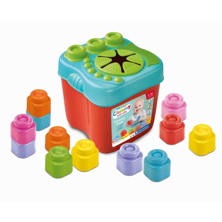 Set 15 cuburi Soft Clemmy, in cutie