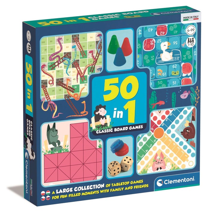 Комплект настолни игри Clementoni, 50 в 1