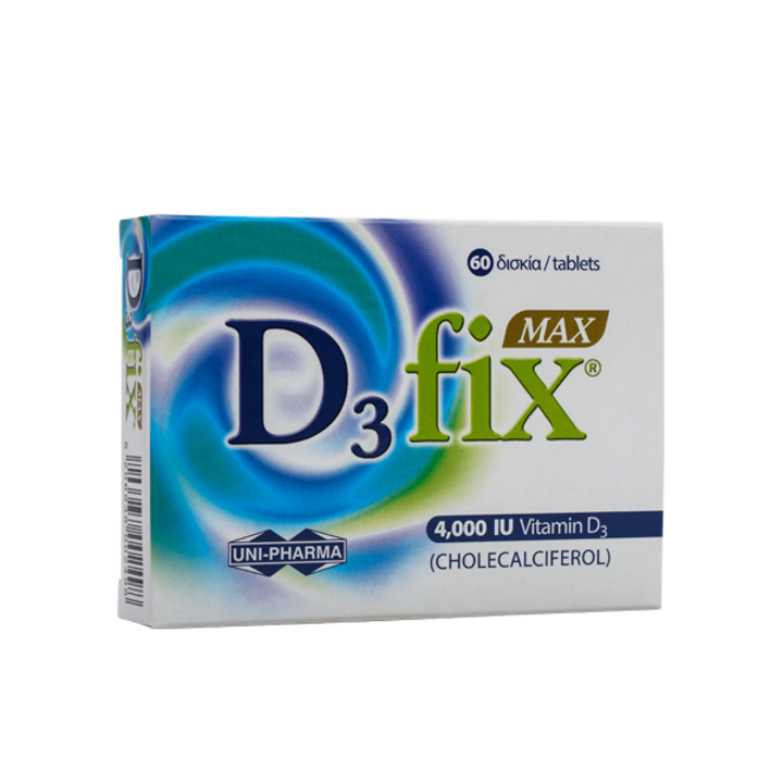 Vitamina D3 fix Max 4000IU, Uni Pharma, 60 comprimate