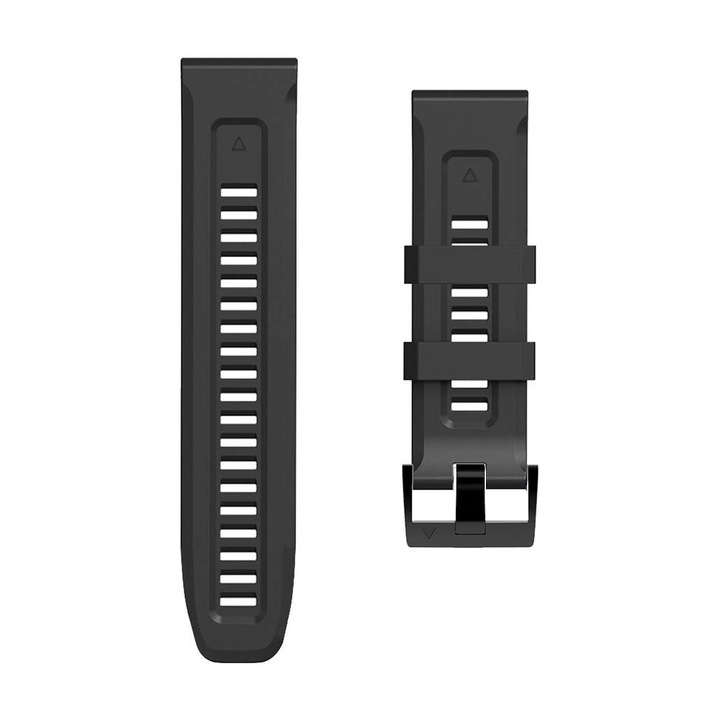 Garmin "QuickFit | 22 mm széles" Sikai fekete színű "eredeti" stílusú "szilikon" szíj