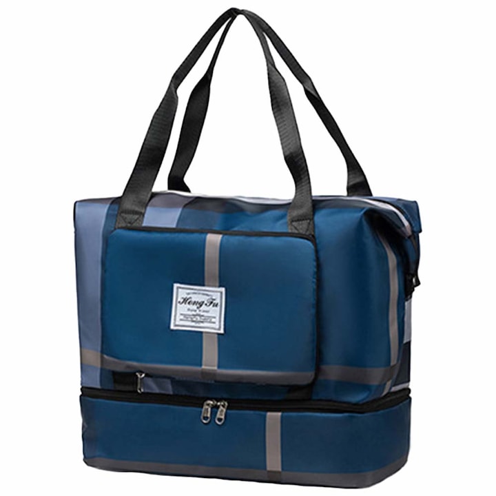 Dollcini, Пътна чанта, за спорт на открито, самостоятелно съхранение на обувки, Модна чанта за фитнес, За рамо, 426446, Тъмносиньо