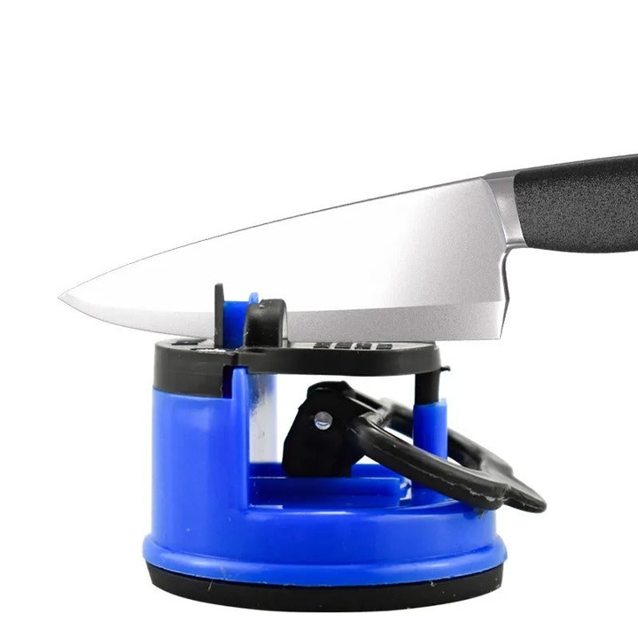 Ascutitor cutite, NOURA, Inox, Albastru/Argintiu