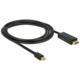 Кабел за данни DeLock, Mini Displayport, Черен, 2 м