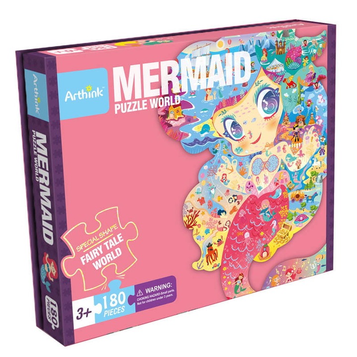 Set Puzzle Educational Sirena, Habarri, Numar De Piese 180, Material Spuma, Idea Ideal Pentru Cadou, Varsta Recomandata 3+, Nivel De Dificultate 5/7, 70x47 cm, Multicolor