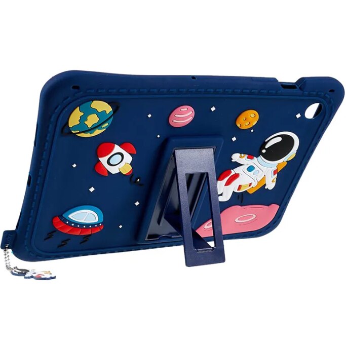 Husa De Protectie Tableta Pentru Copii, Ideas4Comfort®, Husa Tableta Model Astronaut, Cu Inel Suport, Compatibila Samsung Tab A8 10.5, Samsung Tab S6, Tab S5e, Si Tab S6 Lite, Banda Snur Prindere, Antisoc Rezistenta La Lovituri, Suport Stativ, Albastru