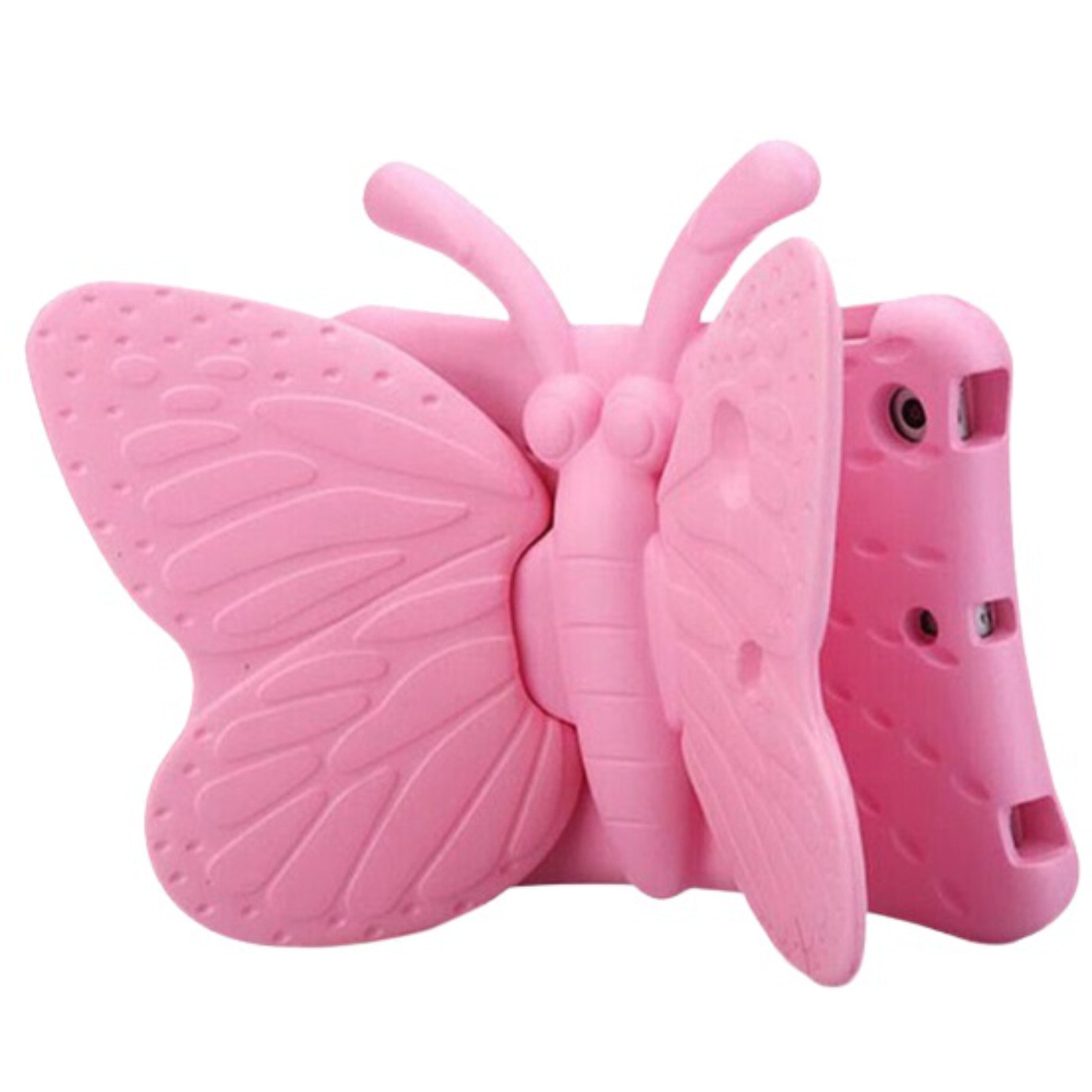 Husa protectie tableta pentru copii, burete, Apple iPad Air 3 generation, Apple iPad Air Pro 10.5/10.2 inch, 2019-2020, acces la toate porturile, Ideas4Comfort, Fluture, roz