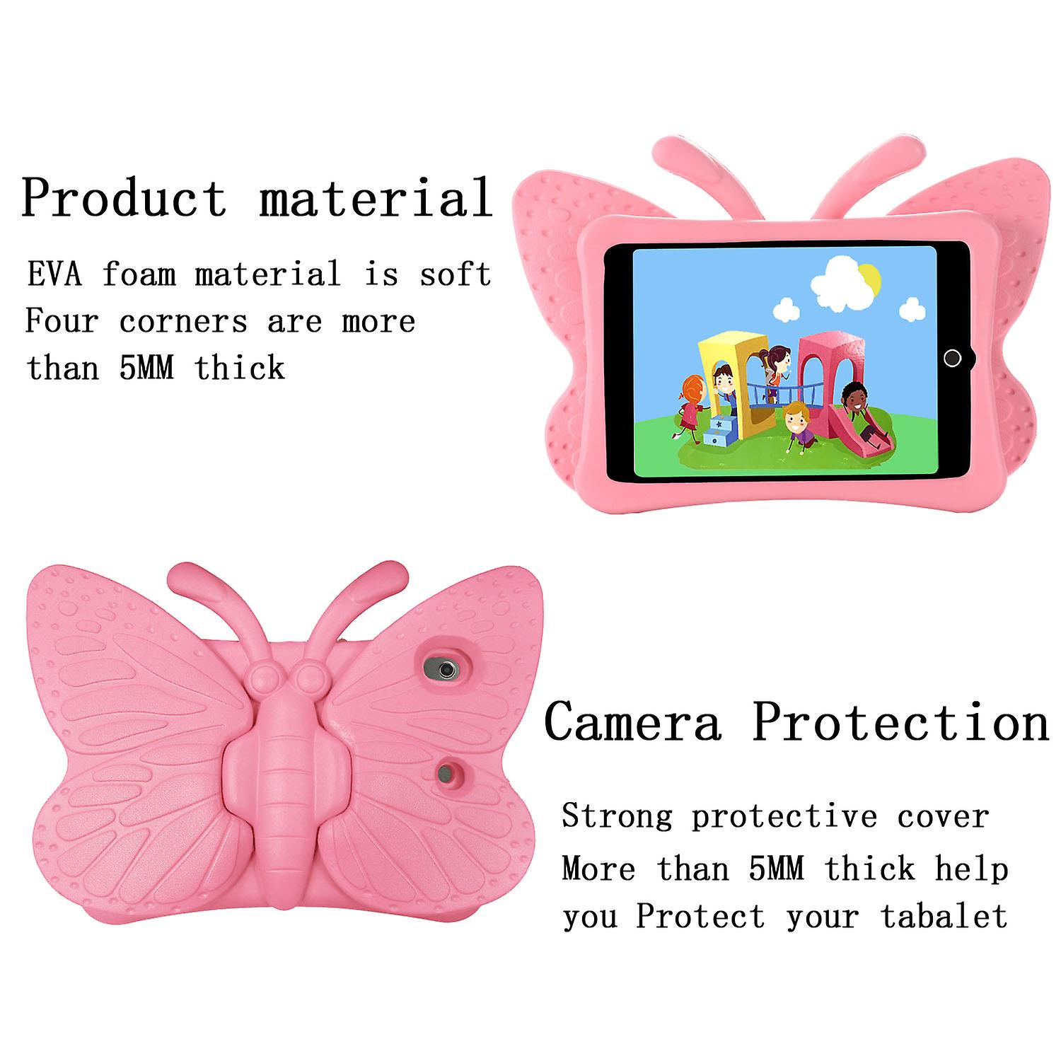 Husa protectie tableta pentru copii, burete, Apple iPad Air 3 generation, Apple iPad Air Pro 10.5/10.2 inch, 2019-2020, acces la toate porturile, Ideas4Comfort, Fluture, roz