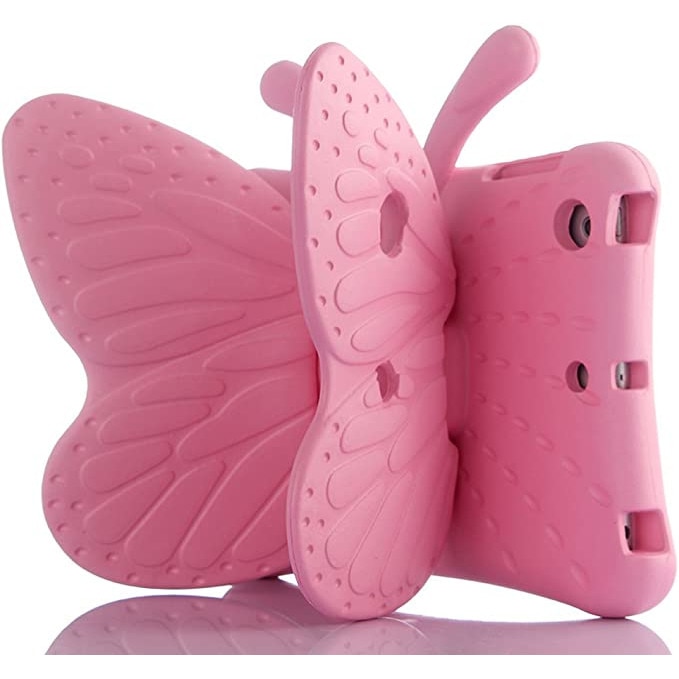 Husa protectie tableta pentru copii, burete, Apple iPad Air 3 generation, Apple iPad Air Pro 10.5/10.2 inch, 2019-2020, acces la toate porturile, Ideas4Comfort, Fluture, roz
