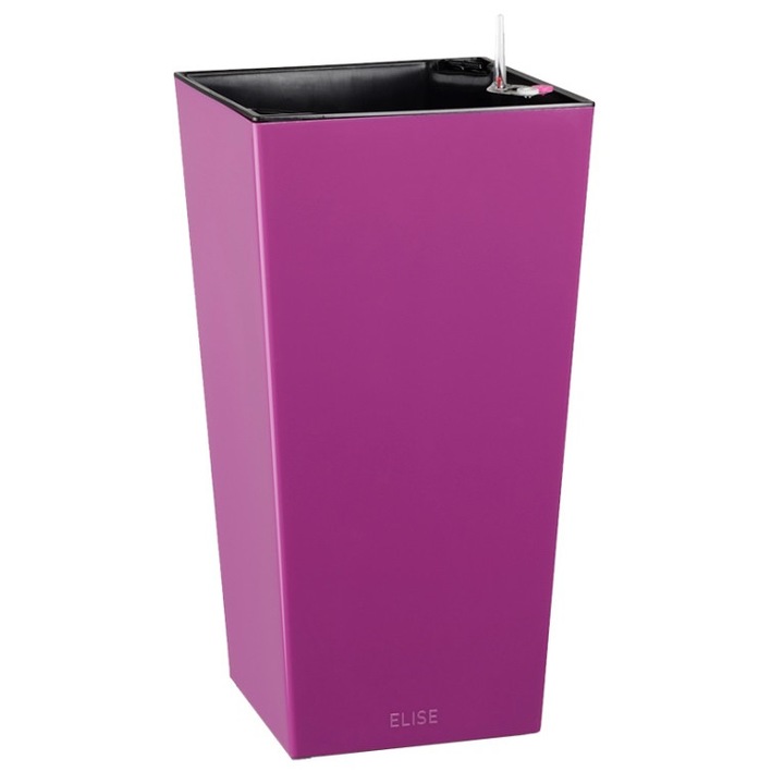 Ghiveci, Hydrostab, Plastic, Elise, 3.2l apa, 11.1l pamant, 30x30x58cm, Fucsia