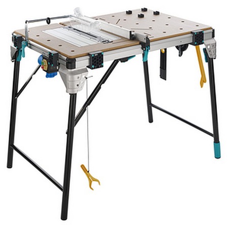 Masa de lucru plibila, Wolfcraft, MDF/Aluminiu, Greutatea maxima suportata de 120kg, Multicolor