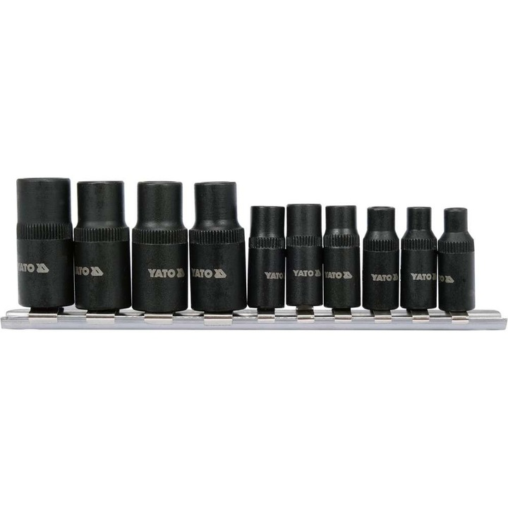 Set 10 adaptoare pentru robiere, Yato, Negru