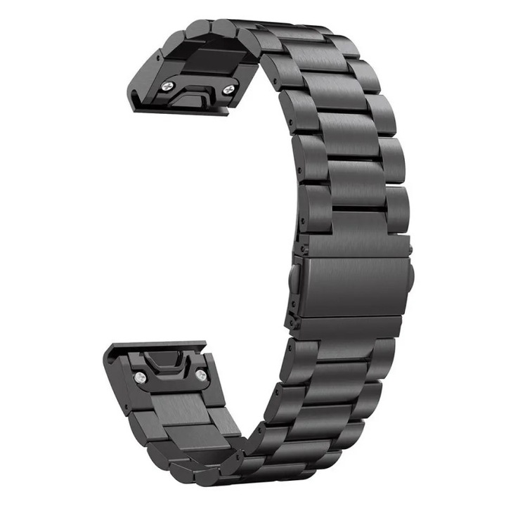 Garmin Fenix 5S / 6S / 7S acél karkötő, fém szíj, fekete
