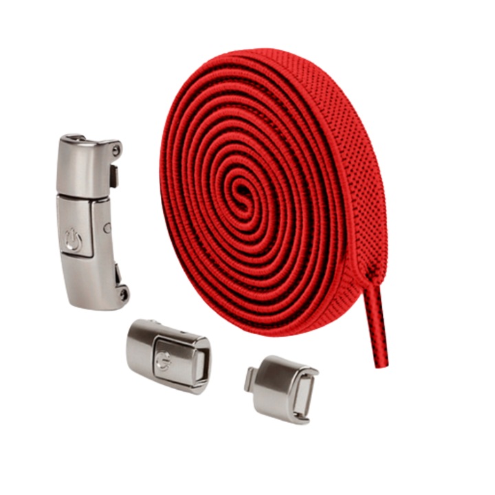 Комплект от 2 еластични връзки, One Touch Closure, CRT, Adjustable, Flat, Red