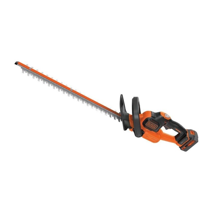 Foarfeca pentru gard viu, inclusiv mai inalt sau lat, acumulator Li-Ion, 18 V, lungime lama 50 cm, Black+Decker GTC18504PC-QW