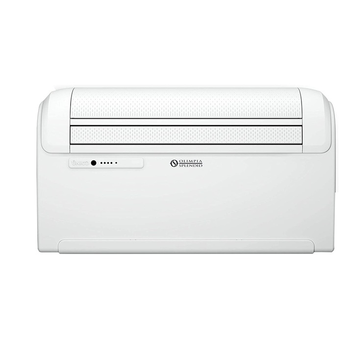 Aparat de aer conditionat fara unitate externa, monobloc, Olimpia Splendid, Unico Art 12 HP RFA, 12.000 BTU, pompa de caldura, Wi-Fi, control si prin aplicatie, dezumidificare, mod silentios, mod auto, kit instalare inclus, telecomanda, alb