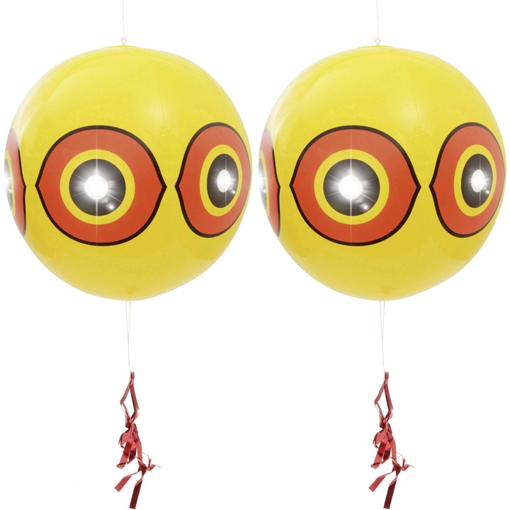 Buha ballon típusú kártevő madárijesztő szett, 40 cm, seregély elleni, varjak elleni, galambok elleni, verebek elleni, 2 db, 360 °