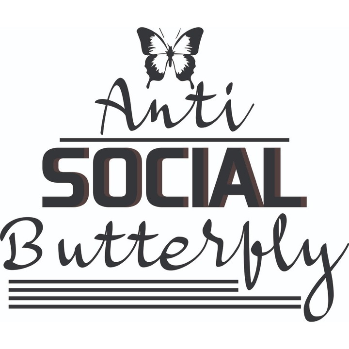 Sticker decorativ, Fluturi, Negru, 71 cm, 7155ST