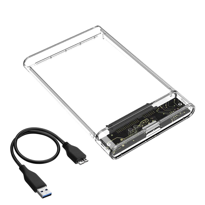 Rack USB 3.0 pentru HDD/SSD 2.5" SerialATA, transparent