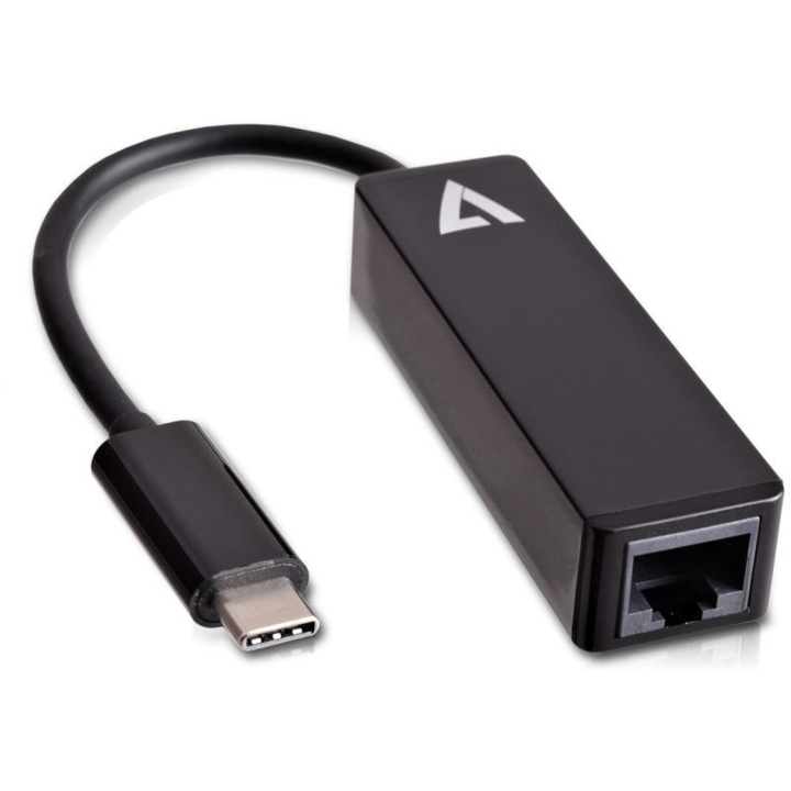 V7 USB-C към Ethernet адаптер (V7UCRJ45-BLK-1E) (V7UCRJ45-BLK-1E)