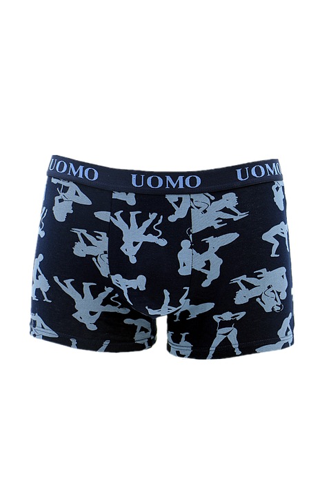 Boxeri barbati din bumbac imprimeu Kamasutra CrazyMen2437bleumarin 82668, Bleumarin