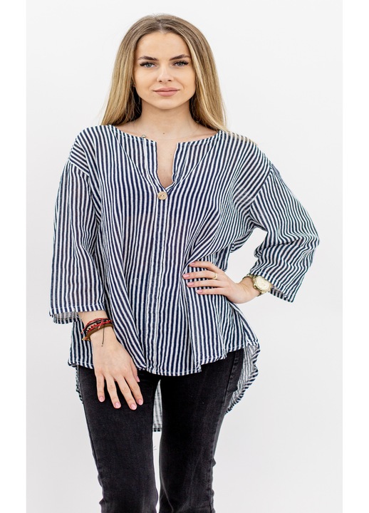 Camasa dama asimetrica, Bleumarin, One Size