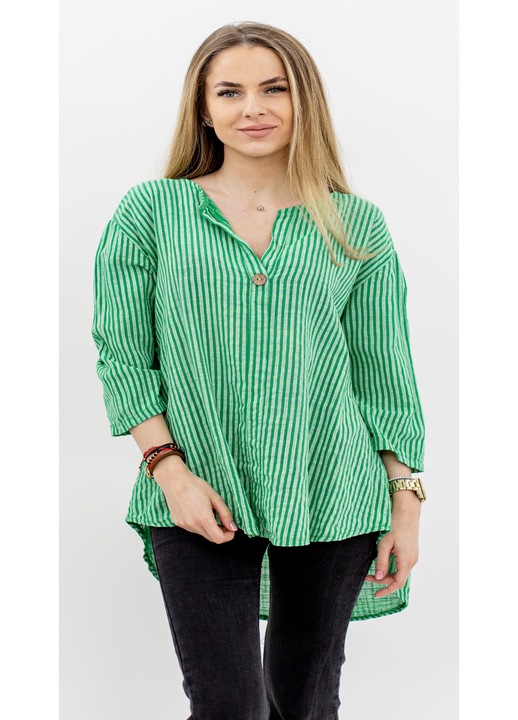 Camasa dama asimetrica, Verde, One Size