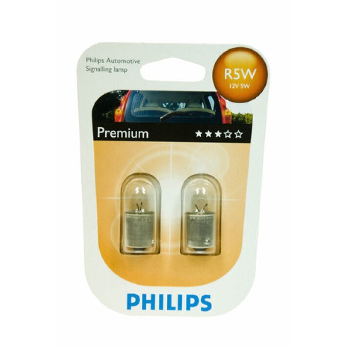 Set 2 Becuri auto auxiliare cu halogen Philips R5W Vision, 12V, 5W ...
