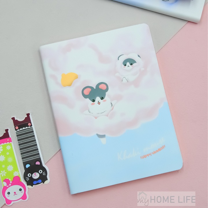 3727 Happy Moment vonalas notebook A6 egér #3 felhők