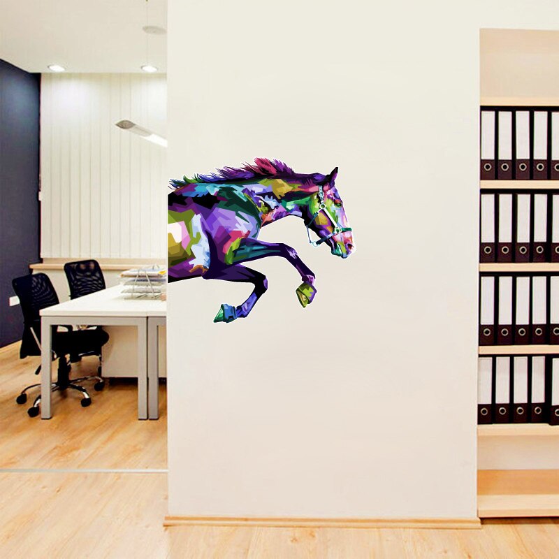 Sticker decorativ - Cal colorat - 50x70cm - eMAG.ro